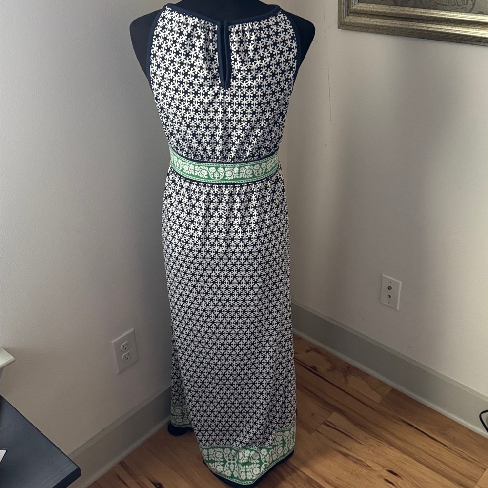 Max Studio Blue White Patterned Green Detailing M… - image 5